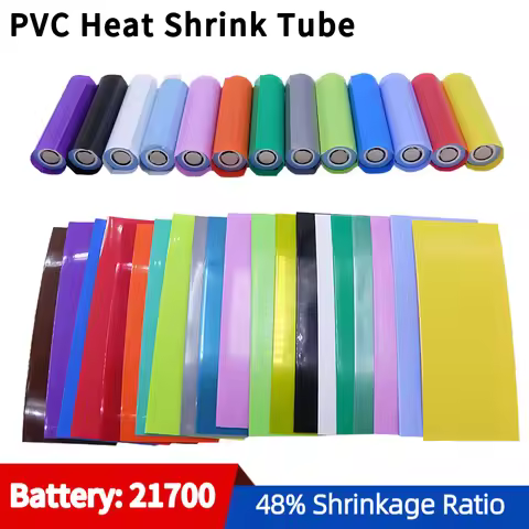 20/500pcs 21700 Battery Film Tape PVC Heat Shrink Tube Precut Shrinkable Sleeve Tubing Protect Pipe 