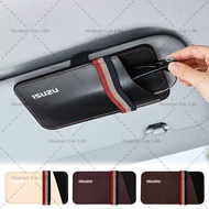 1/2pcs Practical Car Sunglasses Hanger Bag Leather Car Ticket Card Holder Clip for Isuzu D-Max MU-X 