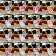 Cartoon Fruits Pattern Clear Case For Samsung Galaxy Z Flip 6 Flip 5 Flip 4 Flip 3 Full Hinge Transp