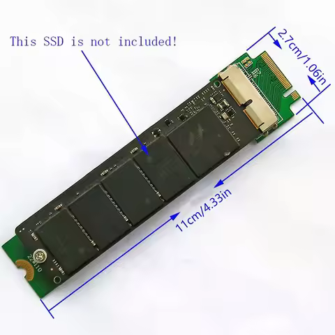Hot Sale For MacBook Air Pro 12+16 Pins SSD to M.2 Key M (NGFF) PCI-e Adapter Converter Card for PC 