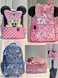 Smiggle Mickey Mouse Minnie Mouse Junior Character Hoodie Backpack Classic Backpack Trolley Backpack With Light Up Wheels