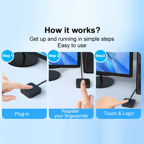 Fingerprint Scanner with 5ft Cable For Windows Hello Fingerprint Reader Biometric Fingerprint Login 