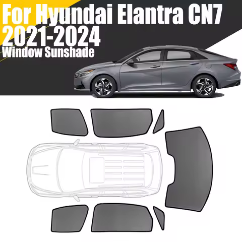 Custom Magnetic Car Window Sunshade For Hyundai Elantra CN7 2021 - 2024 Curtain Mesh Front Windshiel
