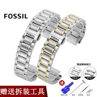 Fossil Fossil Watch Band Solid Steel Belt Original Steel Stainless Steel Butterfly Clasp Man's and W