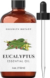 Brooklyn Botany Eucalyptus Essential Oil – 100% Pure and Natural – Therapeutic Grade Essential Oil with Dropper - Eucalyptus Oil for Aromatherapy and Diffuser - 4 Fl. OZ