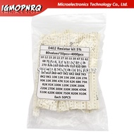 4000PCS 0402 SMD Resistor Kit Assorted Kit 10ohm-1M ohm 5% 80valuesX 50PCS=4000PCS Sample Kit