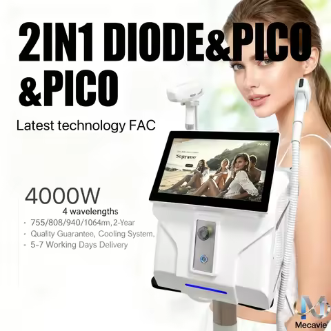 New Technology FAC 2 IN 1 Diode Laser 4000w Hair Removal Machine Pico Qswitch ND YAG 532NM tattoo re
