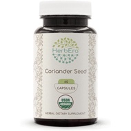 HerbEra Coriander Seed 60 Capsules, 500 mg, USDA Organic Coriander Seed Dried Seed (60 Capsules)