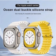 Ocean Silicone Rubber Strap Apple Watch 38mm 42mm 40mm 44mm 41mm 45mm Apple watch ultra watch Strap 