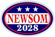 Newsom Gavin 2028 for President Oval Magnetic Bumper Sticker Bundle – Political Car Magnets, Fridge 