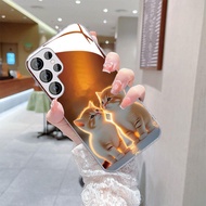 เคสโทรศัพท์ Samsung ลายแมว Adorable Cat สำหรับ Samsung S23FE S24Plus S22ULTRA สำหรับผู้ชายและผู้หญิง