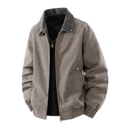 แจ็กเก็ตสำหรับผู้ชายเสื้อโค้ตลำลองธุรกิจขนาดใหญ่สำหรับฤดูใบไม้ร่วง7XL 6XL 8XL เสื้อนอกสีกากีทรงหลวมค