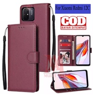 XIAOMI REDMI 12C Leather Flip Cover Wallet Case Kulit - Casing Dompet Case Wallet Leather Flip XIAOMI REDMI 12C