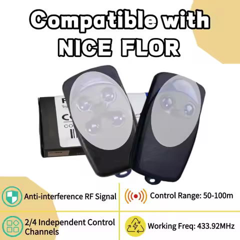 Remote Control 433.92MHz Rolling Code Garage Door Transmitter, 2/4 Button Fit Flor-s FloR FL02RE INT