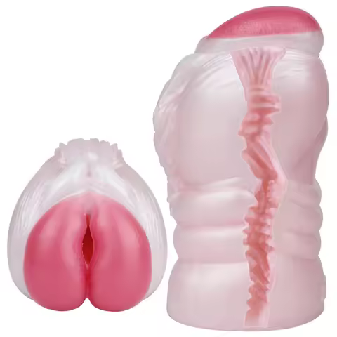 GEEBA Premium Dual Head Insertable Male Masturbator Ultra‑Soft Silicone Pocket Pussy Stroker Realist
