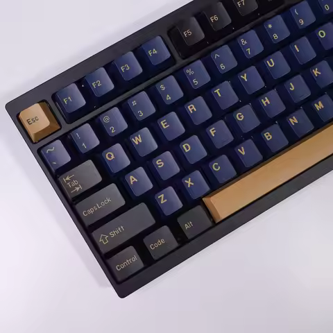 KBDiy 174 Keys GMK Blue Samurai Keycaps for Mechanical Keyboard PBT Cherry Profile GMK Keycap Double
