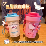 Hello Kitty Coffee Tumbler 450 ml SUS 316 Family Coffee Cup 316 Stainless Steel Ceramic Liner Thermo