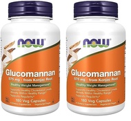 NOW Supplements, Glucomannan (Amorphophallus konjac)575 mg, 180 Count Capsules (Pack of 2)