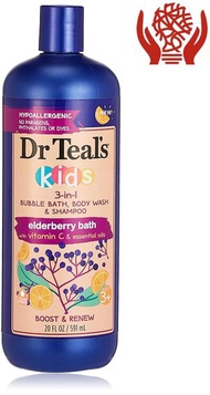 Dr. Teal's - Dr Teal's Kids 三合一接骨木泡泡浴，591 毫升 (新舊包裝隨機發貨)