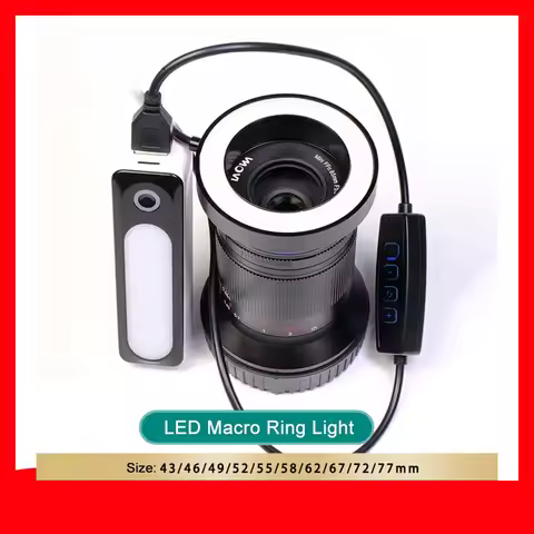 43~77mm Dimmable LED Macro Flash Ring Light Universal Macro Photography Tools for Canon Nikon Soney 