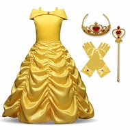 Halloween Halloween Cosplay Belle Princess Dress Girls Dresses For Beauty and Beast Carnival Party C