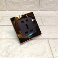 Stop Kontak Universal 3pin Architech Diamond Black Stopkontak Titanium