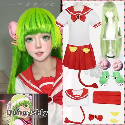 Hemera*/Anime Welcome To De-mon School! Iruma-kun Cosplay Clara Valac Costume JK Uniform Red Dress F