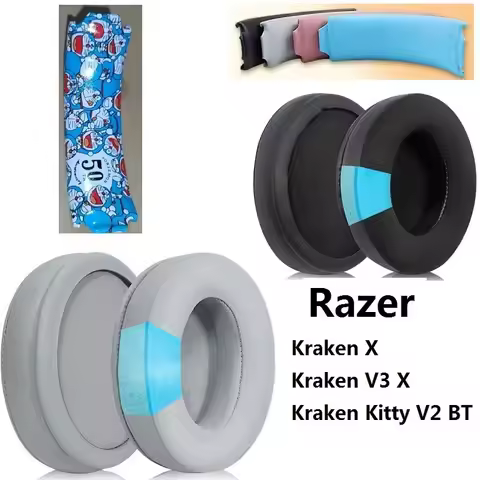 Upgraded Cooling Gel ear pads For Razer Kraken X/V3X/Kraken Kitty V2 BT headphones V3 X replacement 