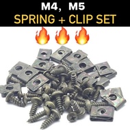 [ 1 Set ] M4 M5 SPRING CLIP + SCREW (ST) // M4 M5 BODY SCREW SKRU CLIP COVER SET COVERSET SCREW LC S
