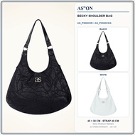 【NC】ASON Becky Shoulder Bag Large Hobo Bag Silver Hardware PU Leather Women's