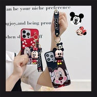 For Vivo Y75 Y55 Y73 T1 V21E V23 V2E V25 V27 Pro V27E V7 Plus Case Cartoon Minnie Mickey Mouse Phone Cover With Toy Key Chain
