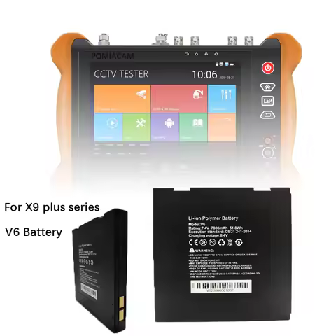 V6 Battery High Capacity 51.8Wh Li-ion Battery for X9 Series CCTV Tester - Compatible with X9-ADH, X