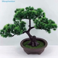 SEPTEMBER Artificial Pine Plants Bonsai, Fake Tree Realistic Simulation Pine Tree, Fake Plants Handmade Plastic with Flowerpot Artificial Bonsai Plants Garden