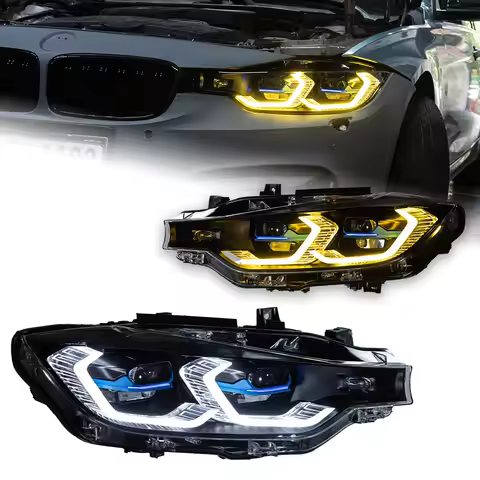 AKD 2 PCS Head Lamp for BMW F30 2012-2019 Headlight 318i 320i 325i 328i 330i 335i Angel Eye Drl Auto