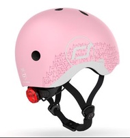 Scoot &amp; Ride - 可調校兒童頭盔連LED閃燈 XXS-S- 玫瑰粉(貓貓款)