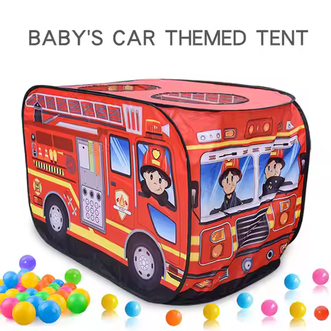Children's Car Tent House Fire Truck Indoor And Outdoor Game House With Sunroof Toys