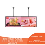 NEON BOX SLIM LED LIGHT BOX Menu Package 2in1 40x50cm (100x40cm) - Menu Display || Stand Light Box |