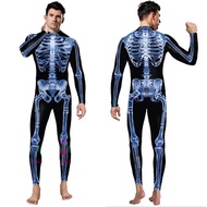 Cosplay Clothing Men Spooky Halloween Skeleton X-Ray Tights Costume