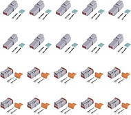 Unifizz 10 Kit 2 Pin Way DT04-2P DT06-2S Automotive Waterproof Connector 13 Amps Continuous 14-18 AW