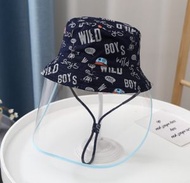 KidsLand - 嬰兒防飛沫 漁夫帽 可拆卸面罩 兒童防疫帽全面防護眼耳口罩，防疫帽 面罩，口罩以外加強保護，長期抗疫戰(可拆洗) 面罩顏色隨機