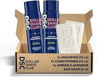 Dollar Shave Club | Complete Shower Kit | Men's Bar Soap, Shampoo, Conditioner | Amber & Lavender Sc