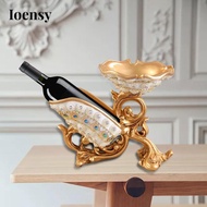 Ioensy Wines Rack for Home Decor Display Ornament Resin Gold Wines Cellar Racks for Bar Cellar