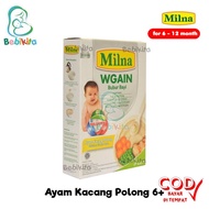 Milna Bubur Bayi WGAIN 6-12 Bulan Mpasi Bayi Ayam Kacang Polong 120gr Bebikita