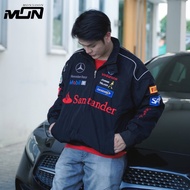 MON F1 Mercedes Jacket For Women Embroidery Racing Jacket Long Sleeve Vintage Couple Windbreaker
