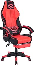 SUKIDA Gaming Chair Red - Racing Style Office Chair Adjustable Massage Lumbar Cushion Swivel Rocker Recliner Leather High Back Ergonomic Computer Desk Chair with Footrest
