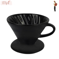 LILY Pour Over Coffee Dripper, White/Black/Blue/Green/Brown 9.5/9.7 CM Easy Manual Brew Maker, Serviceable Ceramic Ceramic Coffee Dripper Kitchen