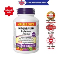 [NHẬP KHẨU] Viên uống Magnesium Bisglycinate 200mg Webber Naturals Canada - 120 viên nang