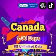 Canada eSIM 5G High speed 7-30 Days Unlimited Data Rogers/Bell/Telus eSIM Card