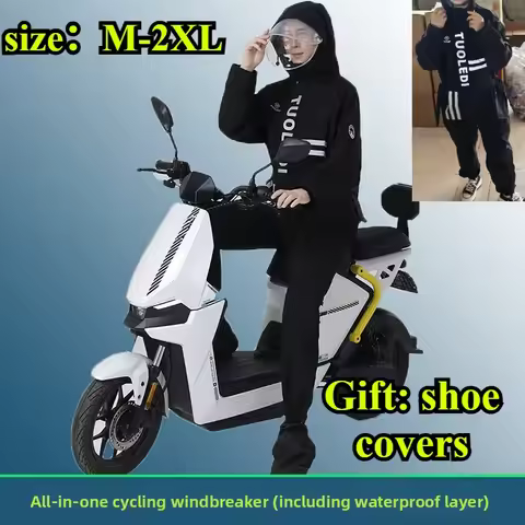 Onepiece Hooded Motorcycle Raincoat Heavy Rainproof Thickened Full-body Waterproof for Adult Riders