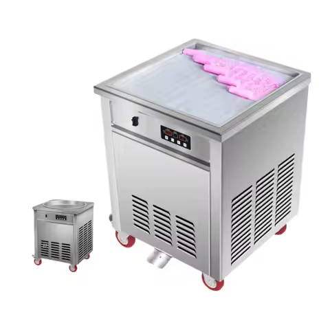 Fried Ice Cream Roll Machine for Sell Thailand Style Roll Fried Ice Cream Machine Flat Pan